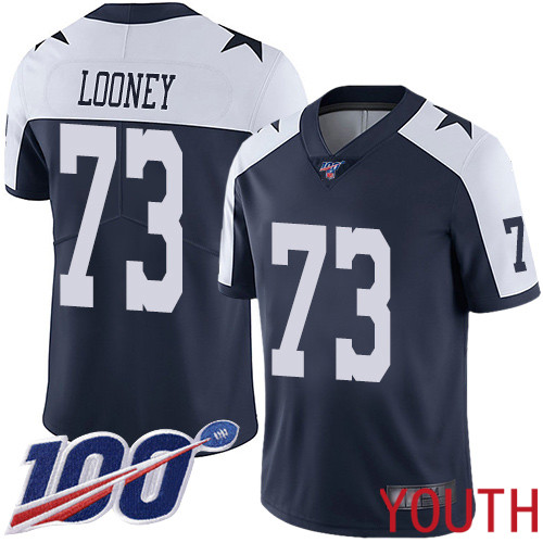 Youth Dallas Cowboys Limited Navy Blue Joe Looney Alternate 73 100th Season Vapor Untouchable Throwback NFL Jersey